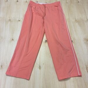 Y2K FUDA Sport Sweatpants Womens PXL Pink Straight Leg Drawstring Side Stripe